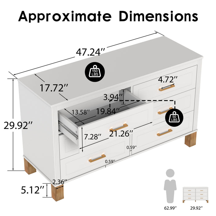 6 Drawer Double Dresser