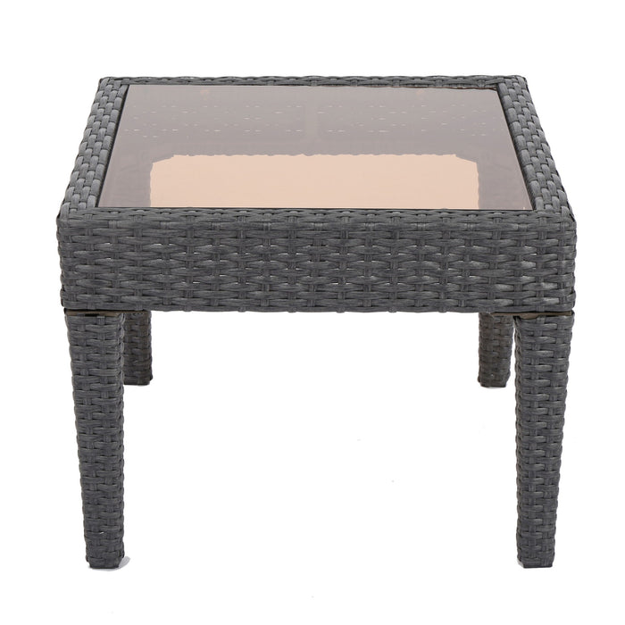 Outdoor Antibes Wicker Side Table, Accent Table - Gray