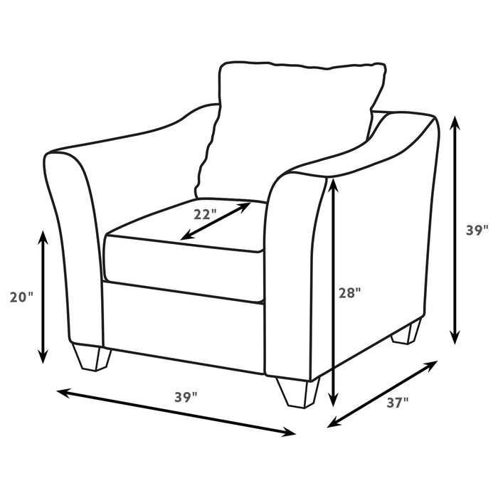 Paige - Flared Arm Chair - Charcoal Gray