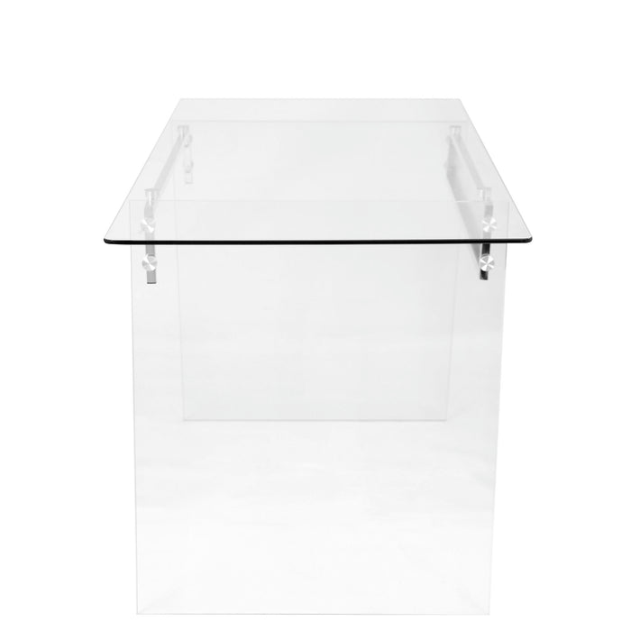 Glacier - Contemporary Desk - Clear / Chrome