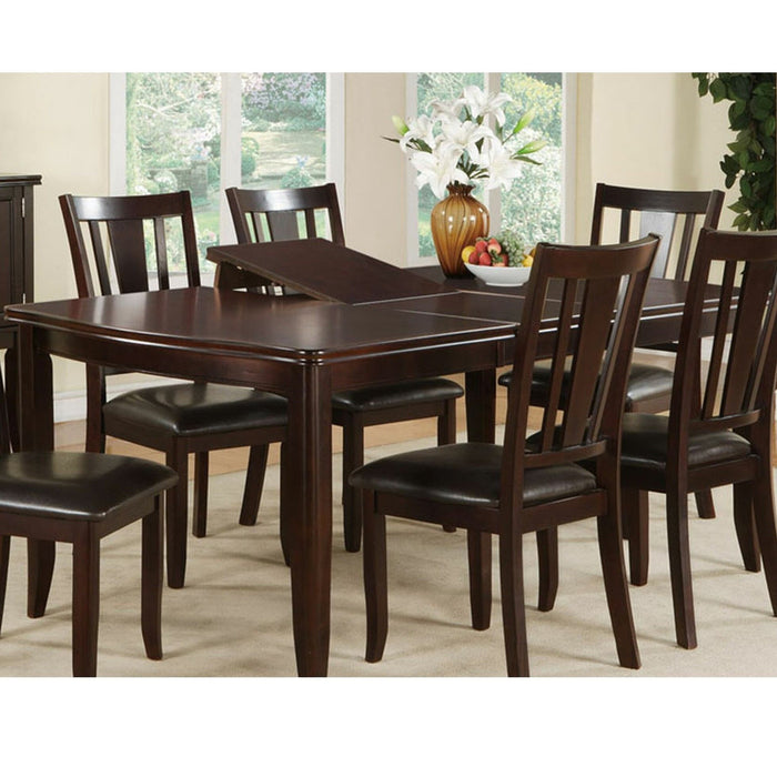7 Piece Set, Dining Table With Butterfly Leaf And 6 Side Chairs - Espresso