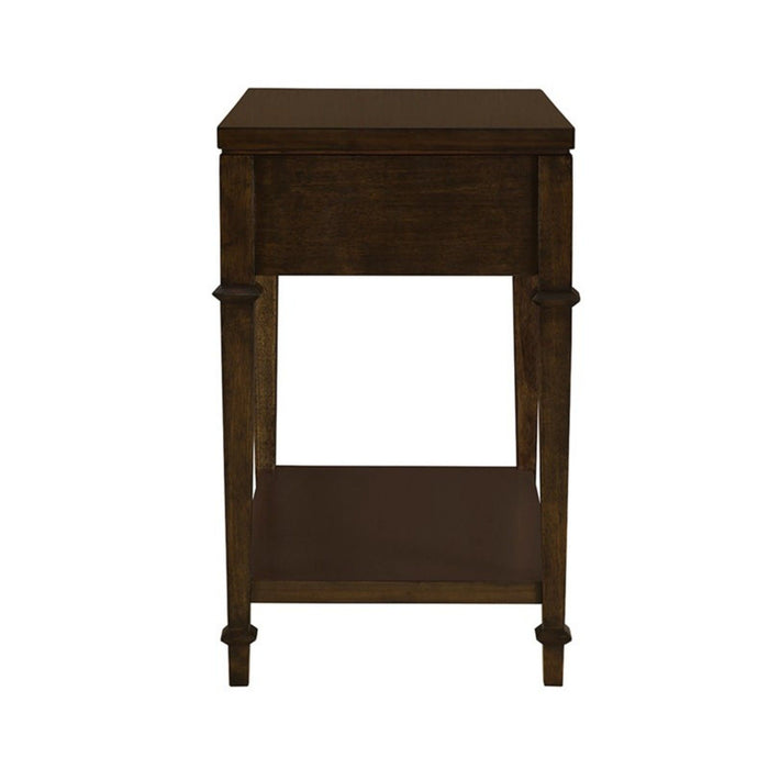 Kenna - Nightstand With Storage - Dark Coffee