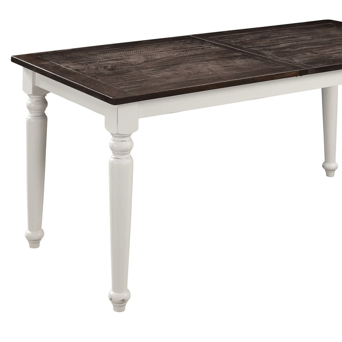 Dining Table With Leaf, Expandable - Brown