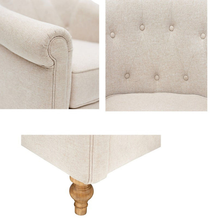 Fayette - Tufted Accent Arm Chair - Cream