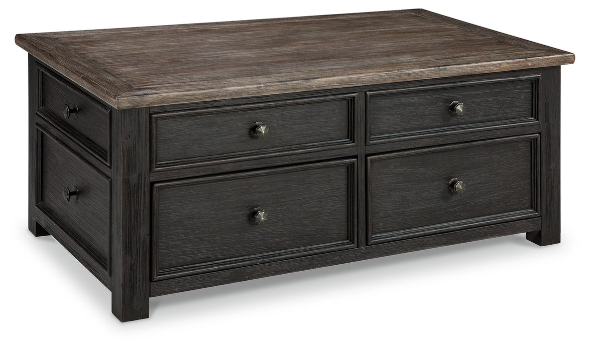 Tyler - Marrom acinzentado / Preto - Mesa de coquetel com tampo elevatório