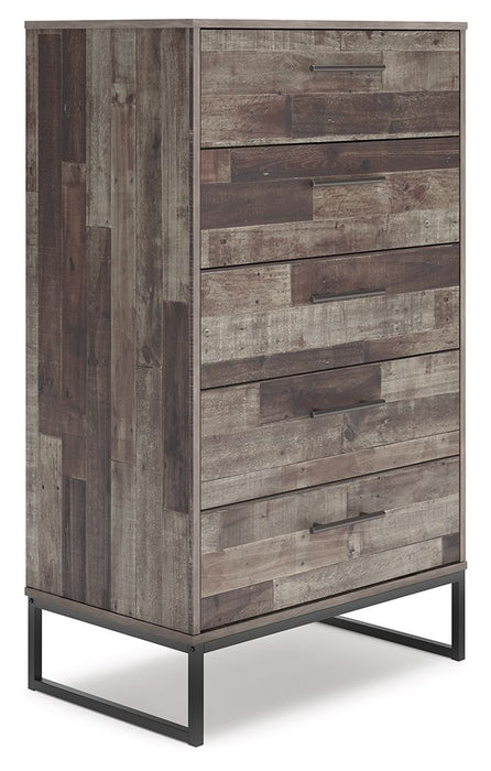 Neilsville - Five Drawer Chest - Black / Gray