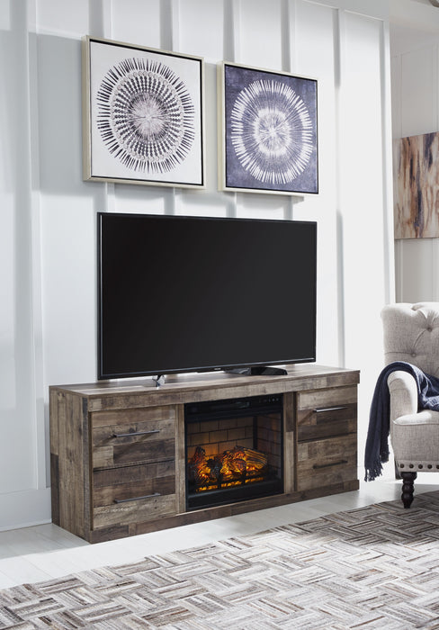Derekson - Multi Gray - Mueble TV Con Chimenea Eléctrica