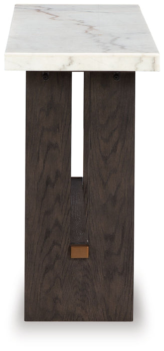 Burkhaus - Blanco/marrón oscuro - Mesa de sofá