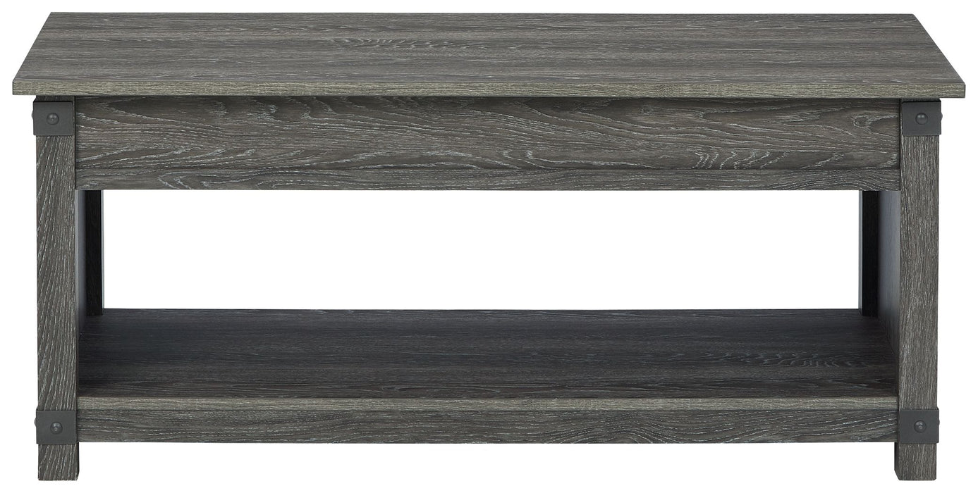 Freedan - Marrón grisáceo - Mesa de cóctel con tapa elevable recta