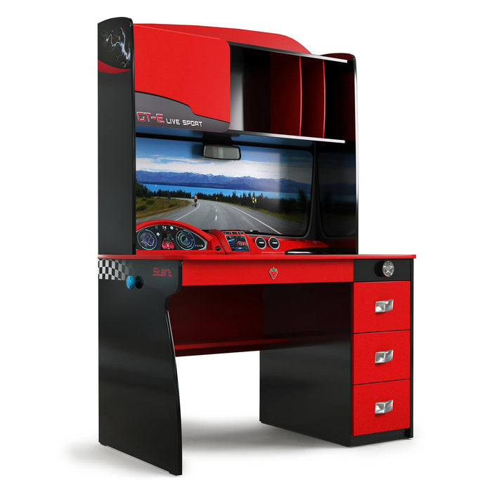 GTS - Study Desk & Hutch - Red