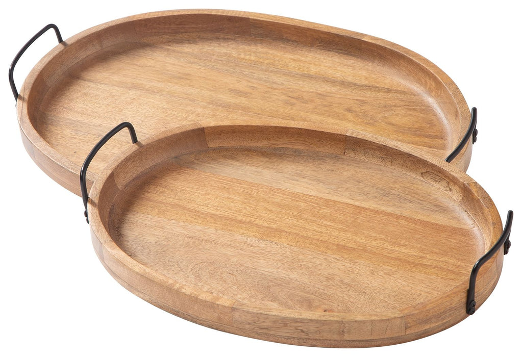 Jocelyne - Marrón / Negro - Juego de bandejas (Juego de 2)