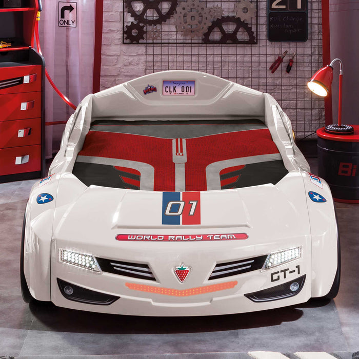 Biturbo - Twin Race Car Bed - White